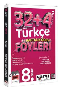 YARGI 8. SINIF TÜRKÇE 32+4 HAFTALIK ÖDEV FÖYLERİ