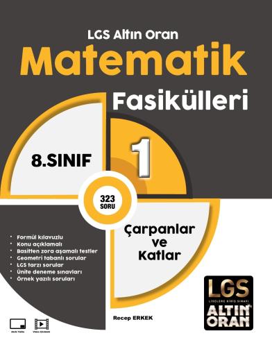 ALTIN ORAN 8. SINIF MATEMATİK 1.FASİKÜL ÇARPANLAR VE KATLAR *YENİ*