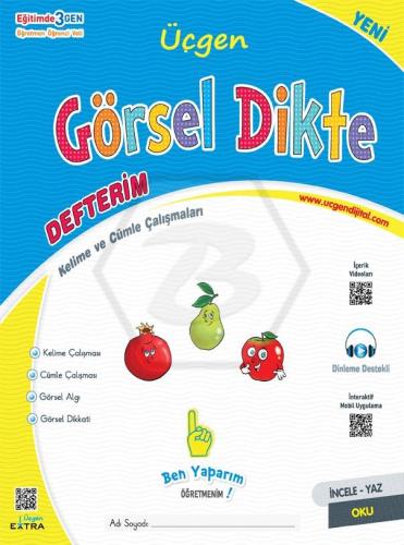 ÜÇGEN OKUMA YAZMA SETİ - GÖRSEL DİKTE DEFTERİM - 2024